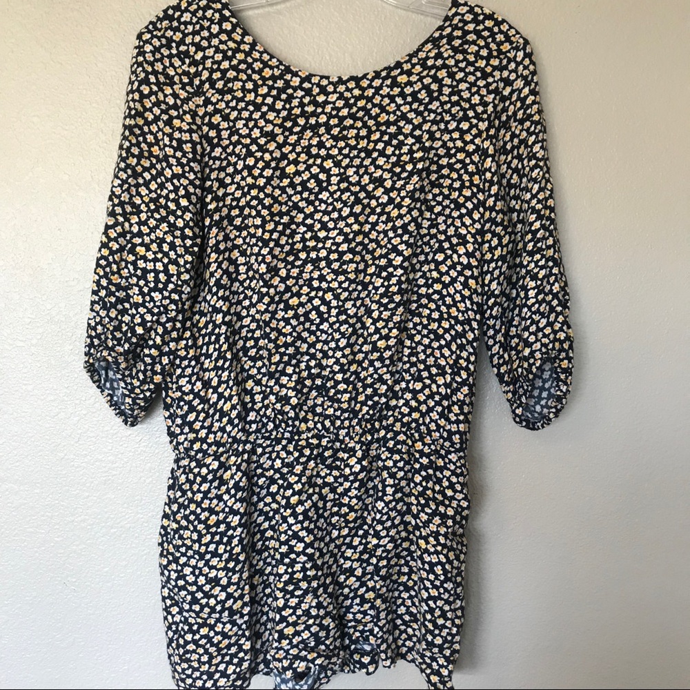 Navy Blue floral Zara Romper